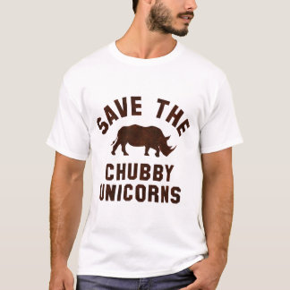Camiseta Salvar os Unicórnios Gordos Gráfico de Rinoceronte