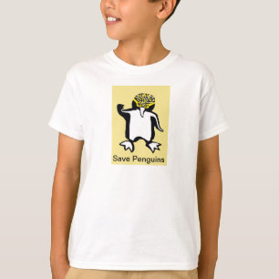 Camiseta Salvar PENGUINS - Placas gráficas animais ameaçada