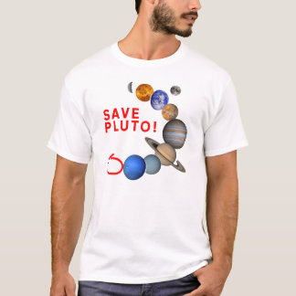 Camiseta Salvar Pluto (o sistema solar)