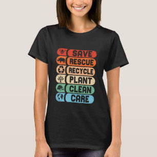Camiseta Salvar Reciclar de Emergência Dia da Terra