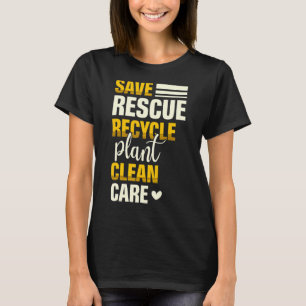 Camiseta Salvar Reciclar de Emergência Natureza do Clean Ca