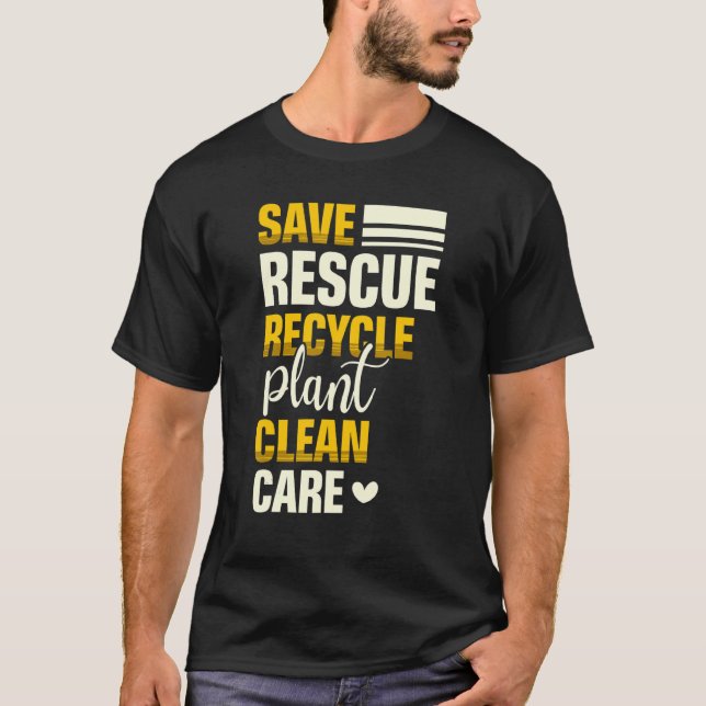 Camiseta Salvar Reciclar de Emergência Natureza do Clean Ca (Frente)
