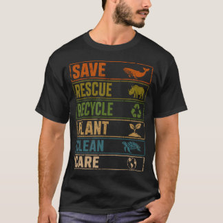 Camiseta Salvar Resgatar Reciclar Planta Cuidados Dia da Te
