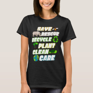 Camiseta Salvar Resgatar Reciclar Planta Limpar Cuidar Dia 