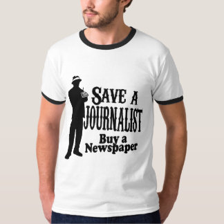 Camiseta salvar um comprar do journalista um jornal