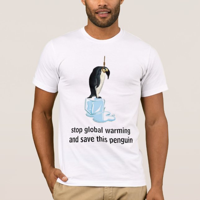 Camiseta salvar um pinguim (Frente)