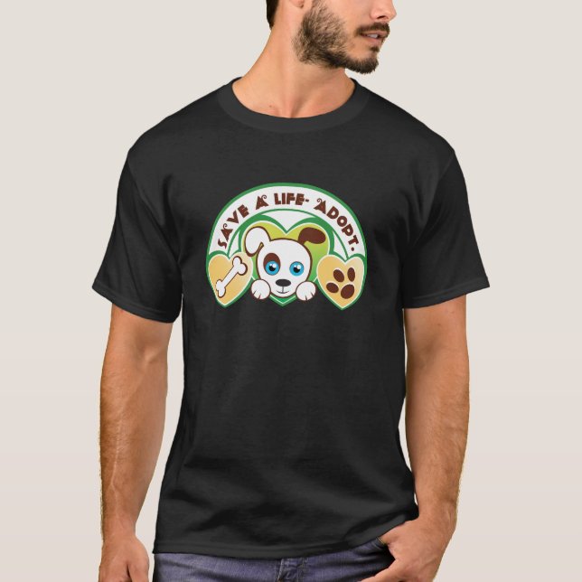 Camiseta salvar uma adoção de vida (Frente)
