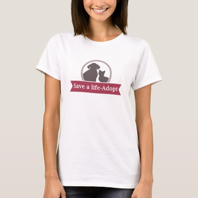 Camiseta salvar uma adoção de vida (Frente)