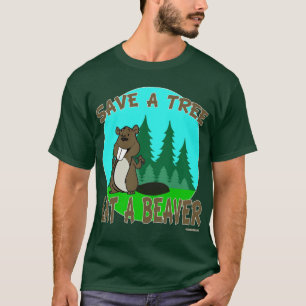 CAMISETA SALVAR UMA ÁRVORE COMEM UM CASTOR