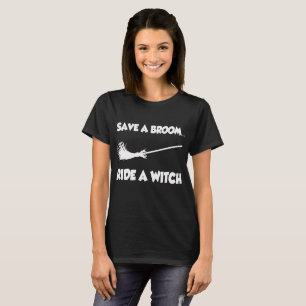 Camiseta salvar uma vassoura de bruxa