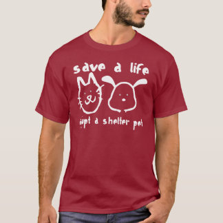 Camiseta Salvar uma vida - adote um animal de estimação do
