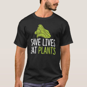 Camiseta Salvar Vidas Comer Plantas Vegan Alface Comida Veg