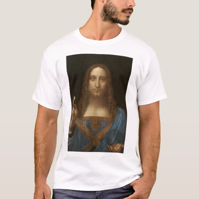 Camiseta Salvator Mundi (Salvador do Mundo) (da Vinci) (Frente)