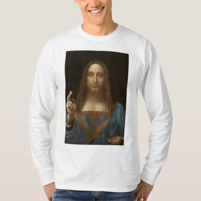 Camiseta Salvator Mundi (Salvador do Mundo) (da Vinci) (Frente)