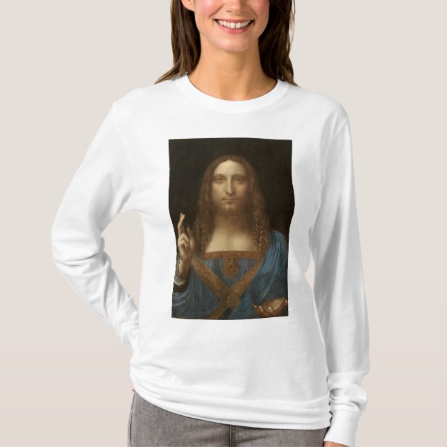 Camiseta Salvator Mundi (Salvador do Mundo) (da Vinci) (Frente)