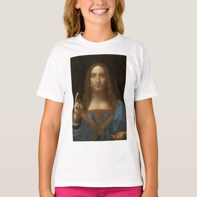 Camiseta Salvator Mundi (Salvador do Mundo) (da Vinci) (Frente)