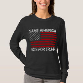 Camiseta Salve a América a votar em Trump