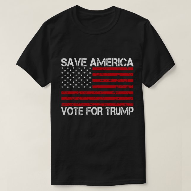 Camiseta Salve a América a votar em Trump (Frente do Design)