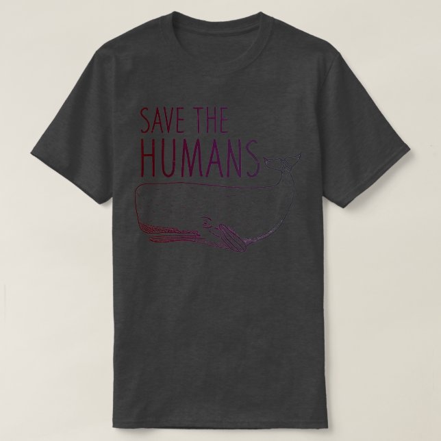 Camiseta Salve a baleia humana (Frente do Design)