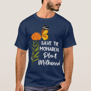 Camiseta Salve A Borboleta Milkweed Da Planta Monarca