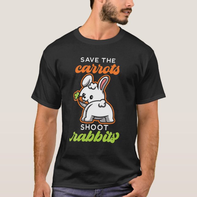 Camiseta Salve A Cenoura De Carrots Shoot Rabbits (Frente)