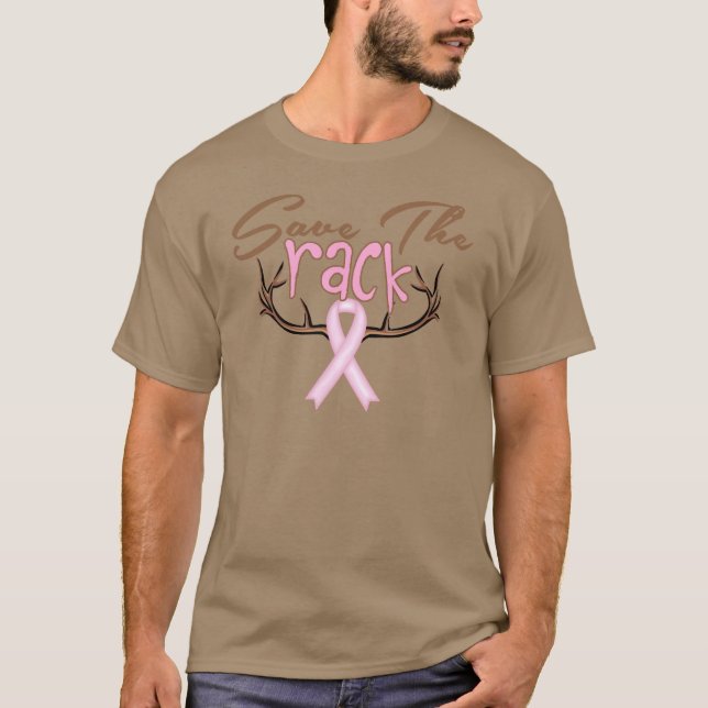 Camiseta Salve A Consciência Do Cancer Da Mama De Rack (Frente)