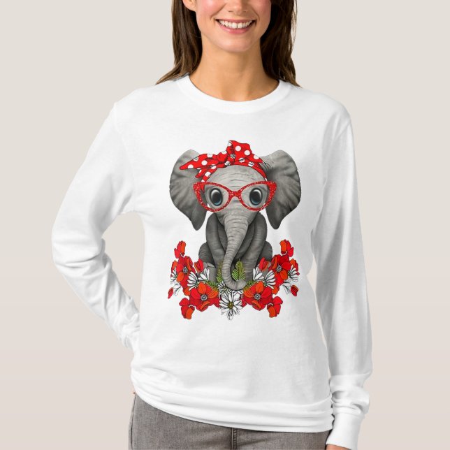 Camiseta Salve a Elefante Elefante mãe arco vermelha (Frente)