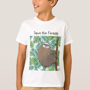 Camiseta Salve a lama das florestas subindo em uma árvore