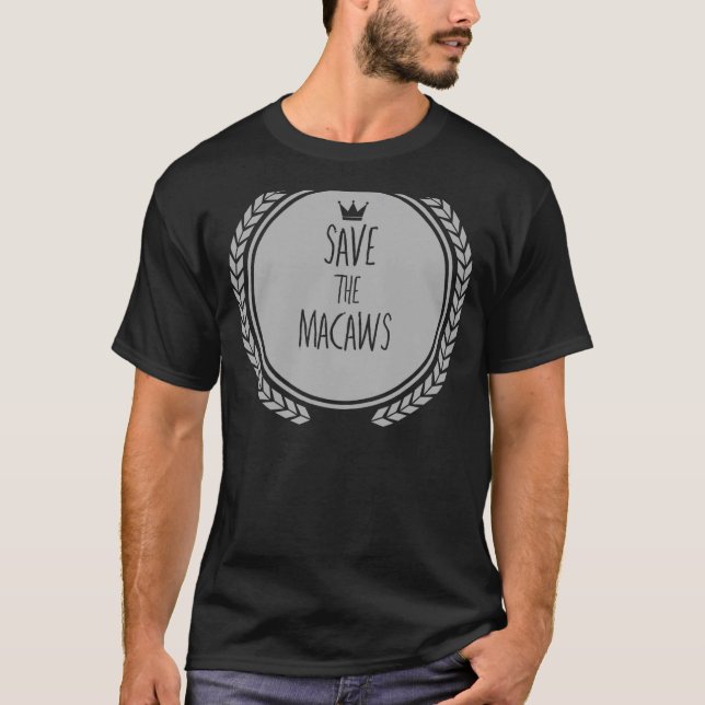 Camiseta Salve A MACAW Animal MACAWS (Frente)