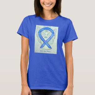 Camiseta Salve a música Blue Awarness Ribbon Angel Shirt