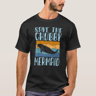 Camiseta Salve A Sereia Chubby Para Salvar O Manatee Retro