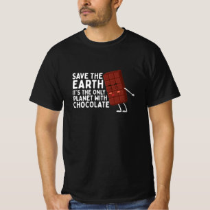Camiseta Salve a Terra É o único planeta com chocolate