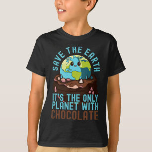 Camiseta Salve a Terra É o único planeta com chocolate