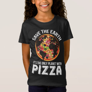 Camiseta Salve a Terra É o único planeta com pizza