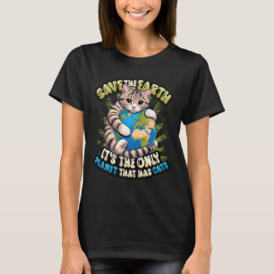 Camiseta Salve a Terra É o único planeta que tem gatos