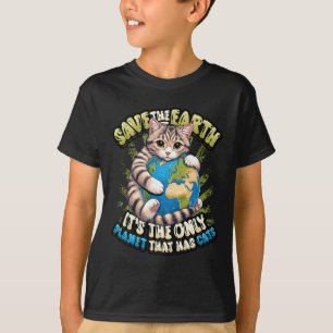 Camiseta Salve a Terra É o único planeta que tem gatos