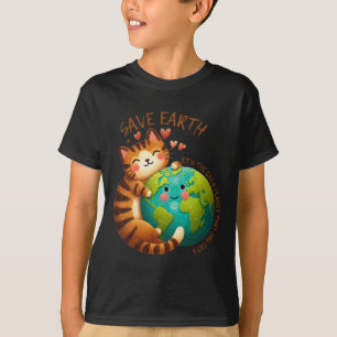 Camiseta Salve a Terra É o único planeta que tem os gatos c