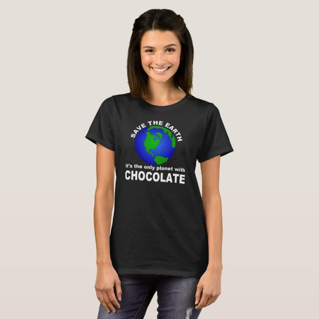 Camiseta Salve a Terra, para o Chocolate (Frente Completa)
