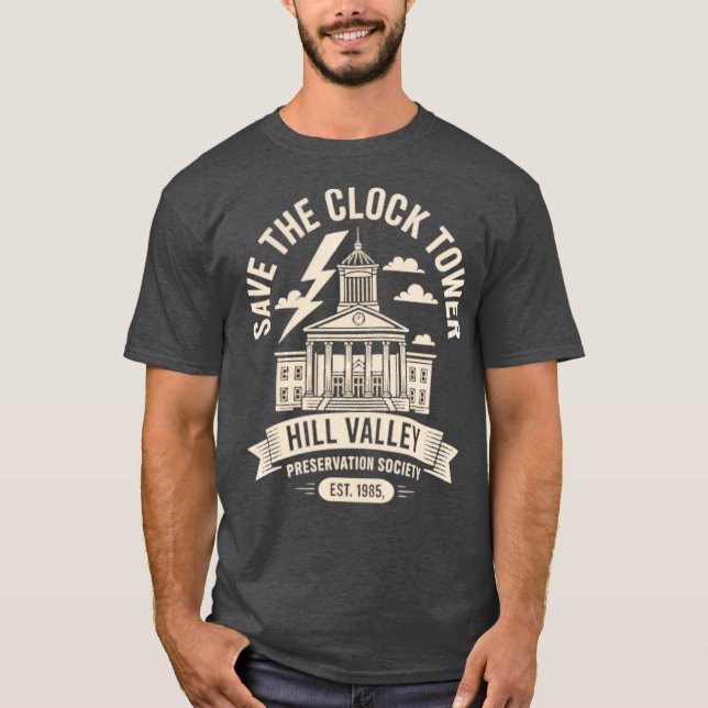 Camiseta Salve a torre de relógio clássica (Frente)