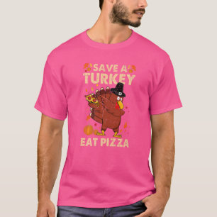 Camiseta Salve A Turquia Coma Pizza Dabbing Turkey Thanksgi