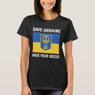 Camiseta Salve a Ucrânia Levante suas vozes