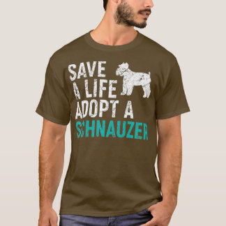 Camiseta Salve a vida adotar um cão resgate Schnauzer