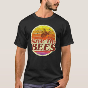 Camiseta Salve Abelhas Homens Retro Vintage Sunset Usado