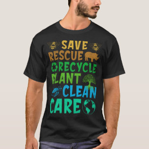 Camiseta Salve Abelhas Resgate Animais Recicle Dia da Terra