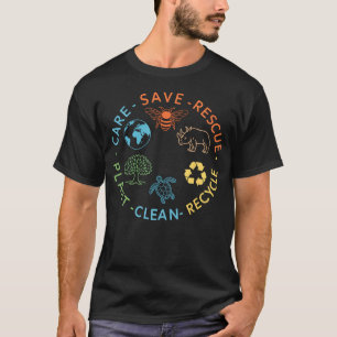 Camiseta Salve Abelhas Resgate Animais Recicle Plástico Ter