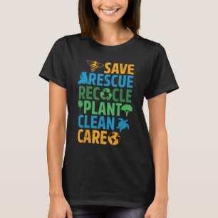 Camiseta Salve Abelhas Salvando Animais Reciclar Plastict E