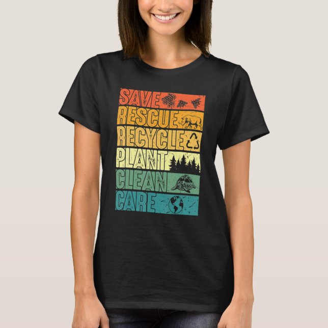 Camiseta Salve Abelhas Salvando Árvores Vegetais Limpos Mar (Frente)