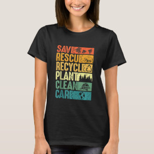 Camiseta Salve Abelhas Salvando Árvores Vegetais Limpos Mar