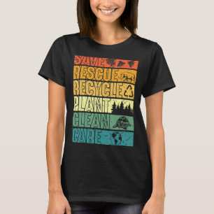 Camiseta Salve Abelhas Salvando Árvores Vegetais Limpos Mar