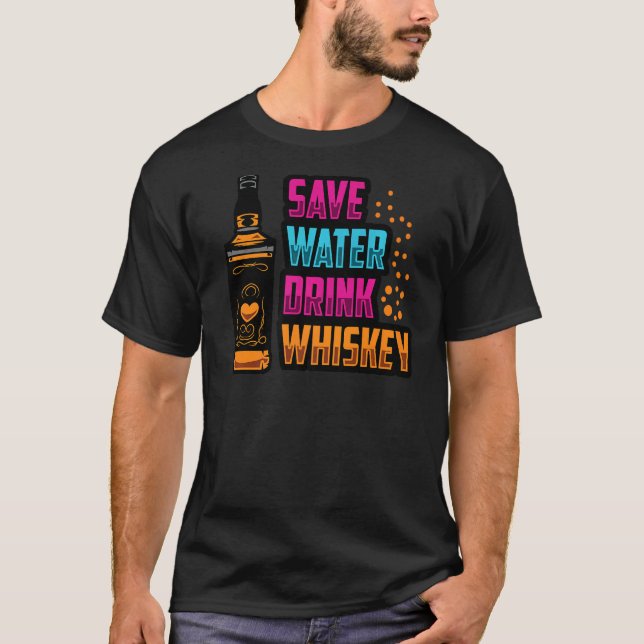 Camiseta Salve Água Bebida Whkey Bebendo Shot Men Women S (Frente)